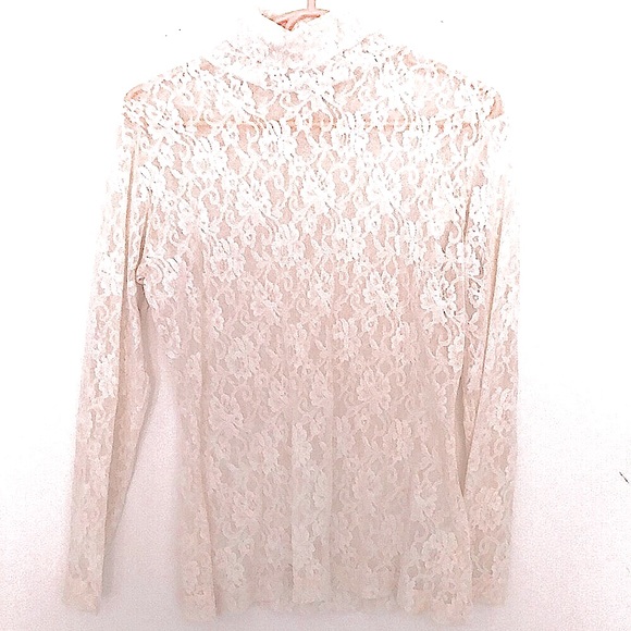 Tops - Vintage Sheer ivory lace long sleeve top
